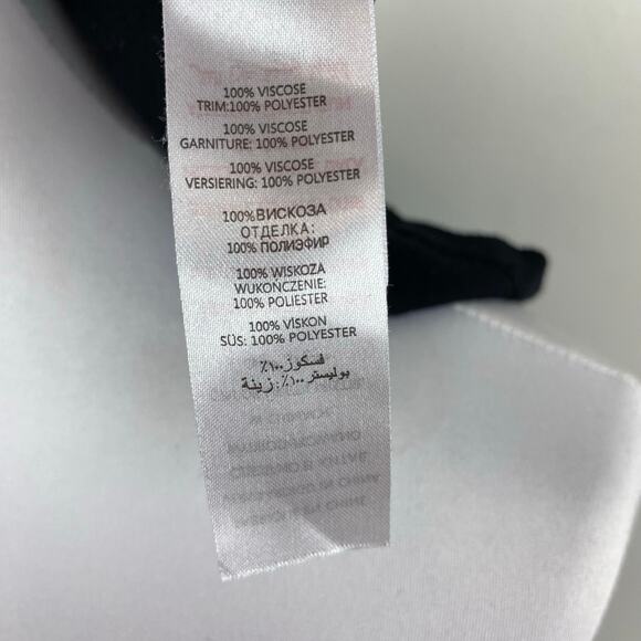 Neu Look Black Ruffle Lace Beaded Embellished Tank Top Shell Size 12 - Picture 7 of 7